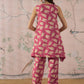 InWeave Punch Pink Beige Slit Kurta Set - Swadesiicart