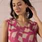 InWeave Punch Pink Beige Slit Kurta Set - Swadesiicart