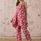 InWeave Punch Pink Beige Slit Kurta Set - Swadesiicart