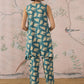 InWeave Marin Teal Beige Slit Kurta Set - Swadesiicart