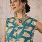InWeave Marin Teal Beige Slit Kurta Set - Swadesiicart