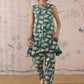 InWeave Marin Teal Beige Slit Kurta Set - Swadesiicart