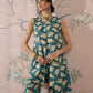 InWeave Marin Teal Beige Slit Kurta Set - Swadesiicart