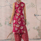 InWeave Dark Pink Cream Kurta Dhoti Set - Swadesiicart