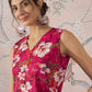 InWeave Dark Pink Cream Kurta Dhoti Set - Swadesiicart