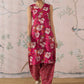 InWeave Dark Pink Cream Kurta Dhoti Set - Swadesiicart