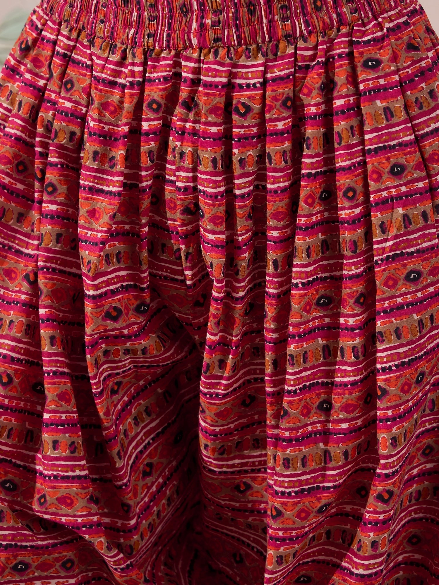 InWeave Dark Pink Cream Kurta Dhoti Set - Swadesiicart