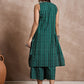 InWeave Teal Zig Zag Round Neck Kurta Set - Swadesiicart