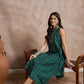 InWeave Teal Zig Zag Round Neck Kurta Set - Swadesiicart