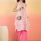 InWeave Pink White Rubber R Neck Kurta Set - Swadesiicart