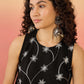 InWeave Black Embroidery R Neck Black Set - Swadesiicart