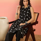 InWeave Black Embroidery R Neck Black Set - Swadesiicart