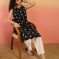 InWeave Black Embroidery R Neck White Set - Swadesiicart