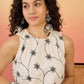 InWeave White Embroidery R Neck Black Set - Swadesiicart