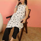 InWeave White Embroidery R Neck Black Set - Swadesiicart