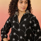InWeave Black Embroidery Mandarin Black Set - Swadesiicart