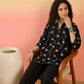 InWeave Black Embroidery Mandarin Black Set - Swadesiicart