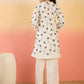 InWeave White Embroidery Mandarin White Set - Swadesiicart
