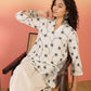 InWeave White Embroidery Mandarin White Set - Swadesiicart