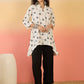 InWeave White Embroidery Mandarin Black Set - Swadesiicart