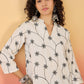 InWeave White Embroidery Mandarin Black Set - Swadesiicart