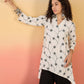 InWeave White Embroidery Mandarin Black Set - Swadesiicart