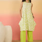 InWeave Green White Rubber R Neck Kurta Set - Swadesiicart