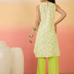 InWeave Green White Rubber R Neck Kurta Set - Swadesiicart