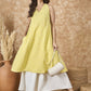 InWeave Light Yellow V Neck Aline Kurta Set - Swadesiicart