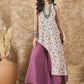 InWeave Dusty Mauve Side Asymmetric Kurta Set - Swadesiicart