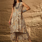 InWeave Beige Paisley Flower R Neck Kurta Set - Swadesiicart