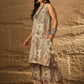 InWeave Beige Paisley Flower R Neck Kurta Set - Swadesiicart