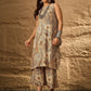 InWeave Beige Paisley Flower R Neck Kurta Set - Swadesiicart