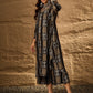 InWeave Black Golden Beige V-Flared Kurta Set - Swadesiicart