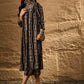InWeave Black Golden Beige V-Flared Kurta Set - Swadesiicart
