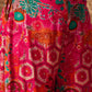 InWeave Fuchsia Orange V-Flared Kurta Set - Swadesiicart