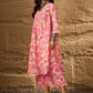 InWeave Light Peach Big V-Flared Kurta Set - Swadesiicart
