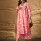 InWeave Light Peach Big V-Flared Kurta Set - Swadesiicart