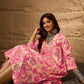 InWeave Light Peach Big V-Flared Kurta Set - Swadesiicart