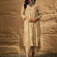InWeave Off White Swirl V-Flared Kurta Set - Swadesiicart