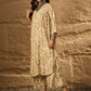 InWeave Off White Swirl V-Flared Kurta Set - Swadesiicart