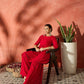 InWeave Red Chikankari Anarkali Kurta Sharara Set - Swadesiicart