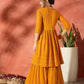 InWeave Mustard Chikankari Anarkali Kurta Sharara Set - Swadesiicart