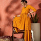 InWeave Mustard Chikankari Anarkali Kurta Sharara Set - Swadesiicart