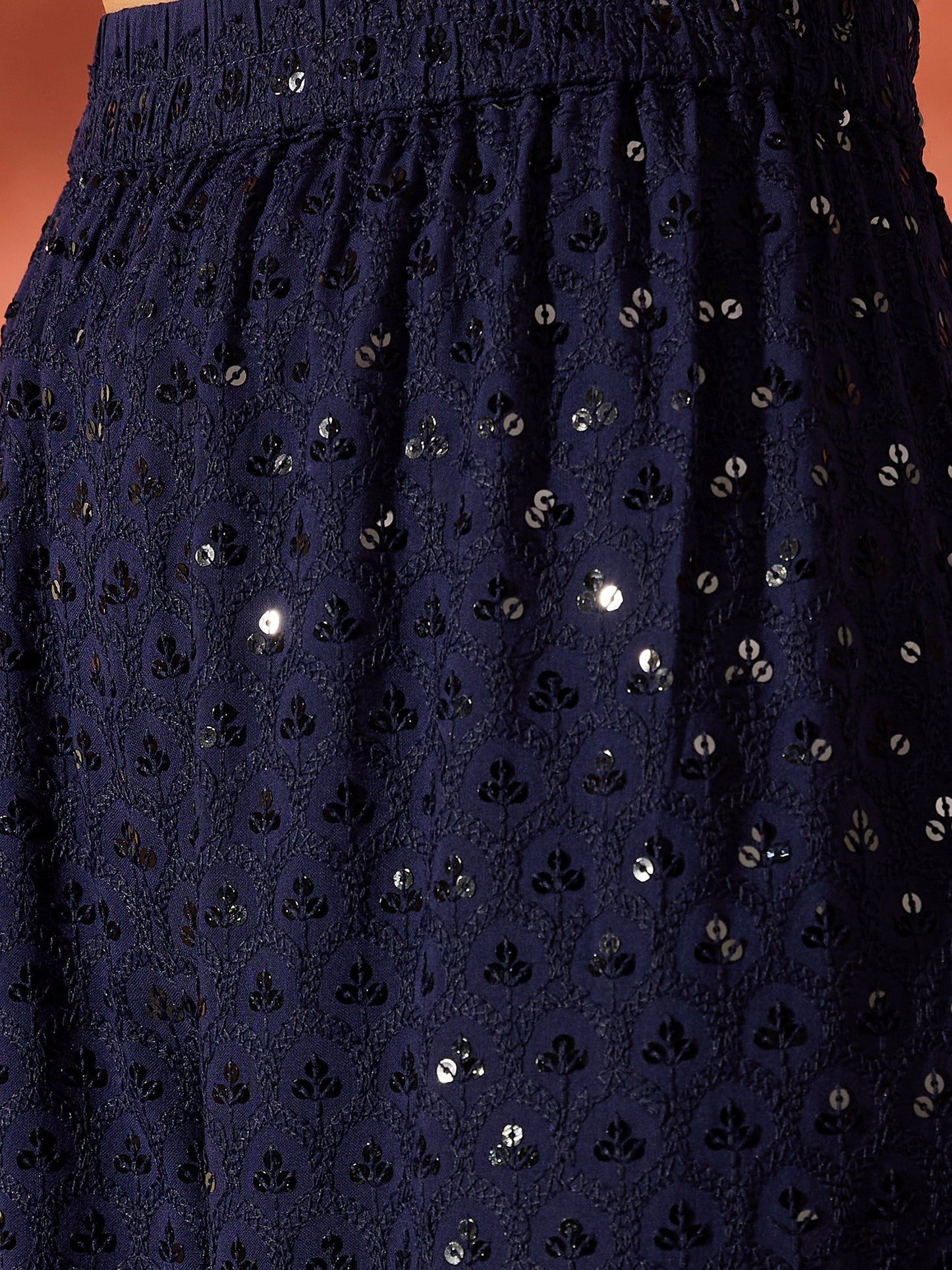 InWeave Blue Chikankari Short Kurta Set - Swadesiicart