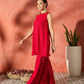InWeave Red Chikankari Short Kurta Set - Swadesiicart