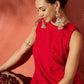 InWeave Red Chikankari Short Kurta Set - Swadesiicart