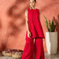 InWeave Red Chikankari Short Kurta Set - Swadesiicart