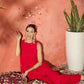 InWeave Red Chikankari Short Kurta Set - Swadesiicart