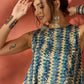 InWeave Teal Leaf Zig Zag Foil W/S Kurta Pant Set - Swadesiicart